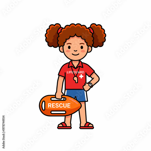 Little girl holding rescue football.