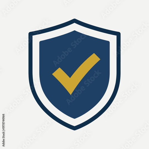 Shield with checkmark icon symbol.