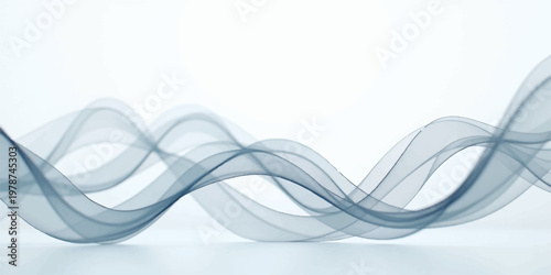 Abstract blue smoke waves create a futuristic design with smooth flowing curves and light swirls in this vector art wallpaper background