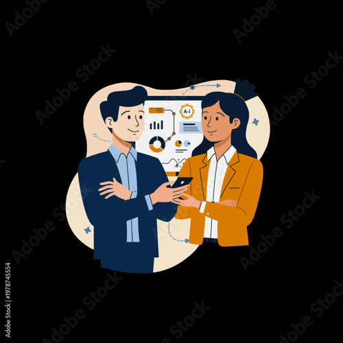 Business Partners Agreement Flat Illustration