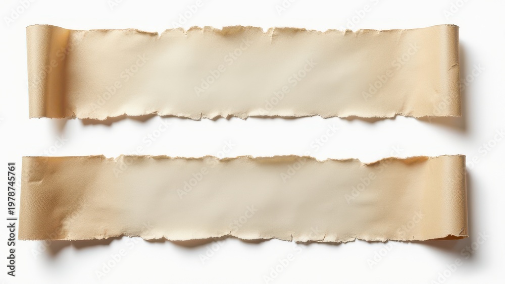 Fototapeta premium ripped torn paper edges set isolated with clipping path raw grunge paper texture elements