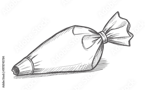 Of a pastry bag with a tied and nozzle icing piping baking