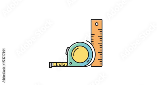 Tape measure tool for length measurement.