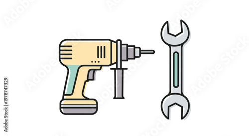 Drill and Wrench Tool Set.