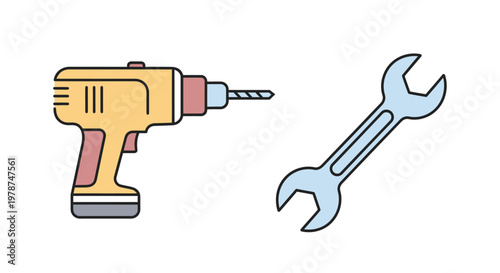 Drill and Wrench Tool Set.