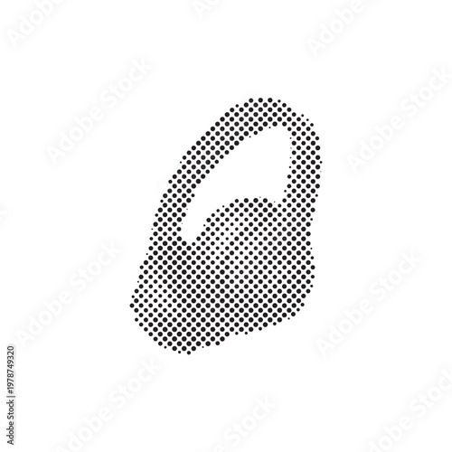 Professional Studio Headphone Graphic with Dotted Halftone Pattern