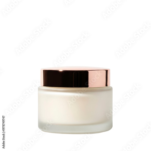 Cosmetic cream jar with rose gold lid