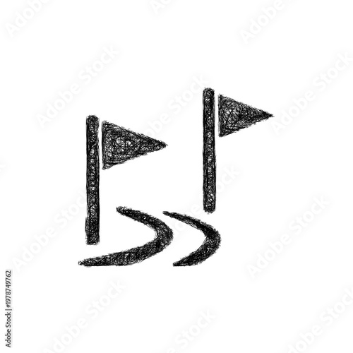 Sketch ski gate icon design