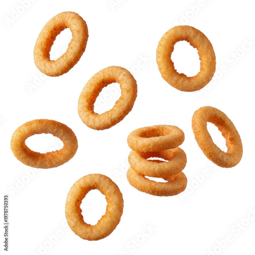 Onion rings isolated on transparent background