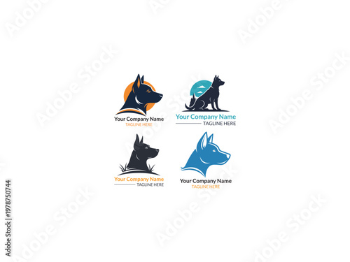 Dog logo vector illustration design,dog silhouette