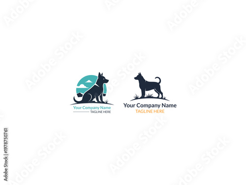 Dog logo vector illustration design,dog silhouette