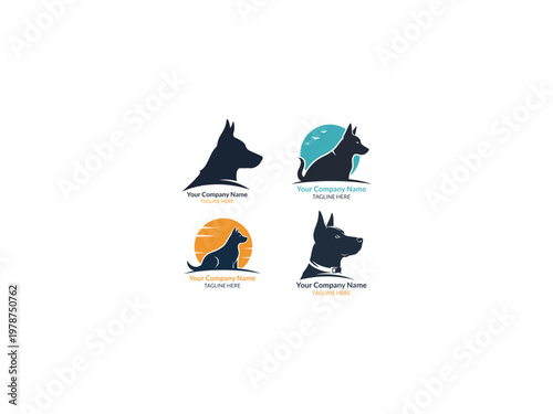 Dog logo vector illustration design,dog silhouette