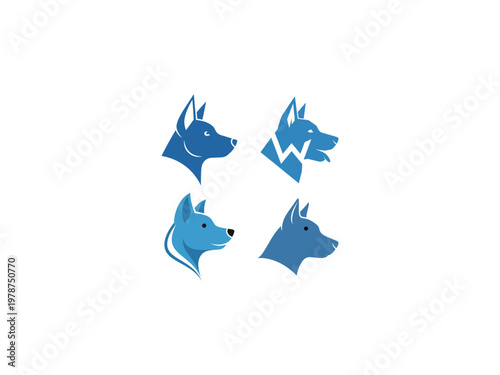 Dog logo vector illustration design,dog silhouette