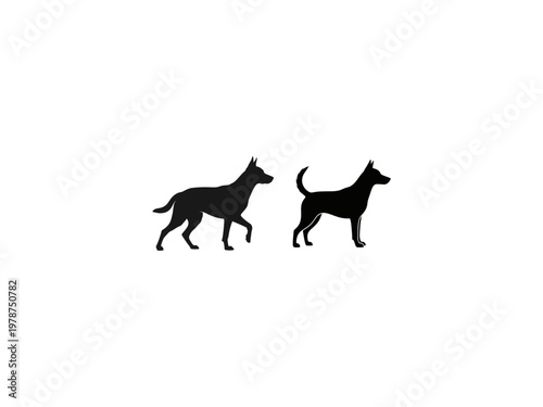 Dog logo vector illustration design,dog silhouette