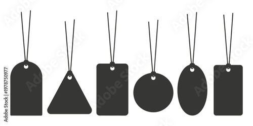 Fotografía Collection of Silhouetted Hanging Tags in Various Shapes