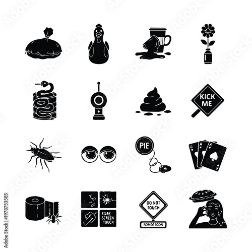 april fools day vector icons, prank symbols and silly graphics
