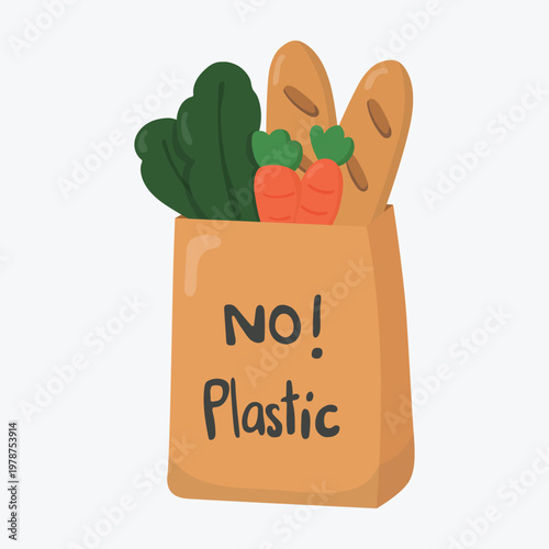 Market shopping paper bags, recycled paper bags.