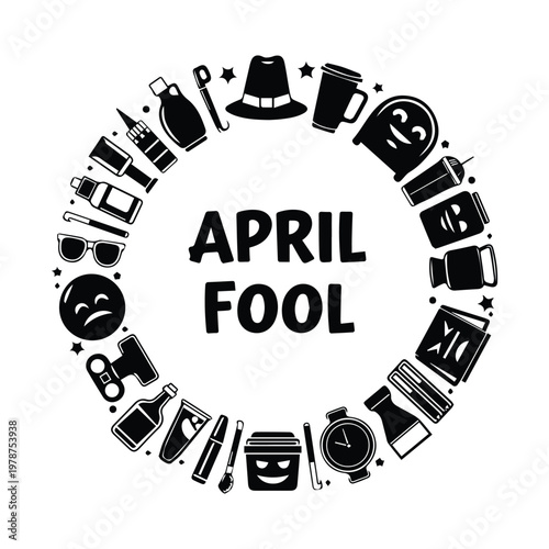 April Fool's Day vector silhouette illustrations