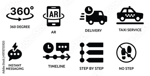 Collection of 8 Representing Various Services and Concepts