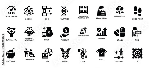 Collection of Business and Science with Labels