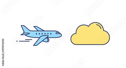 Airplane flying through the sky fast.