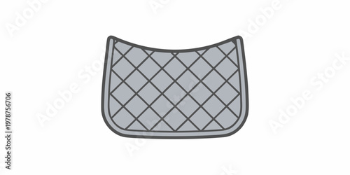 Illustration of a gray quilted saddle pad with a simple design