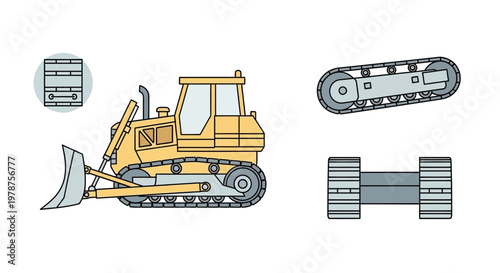 Bulldozer Construction Equipment Heavy Machinery.