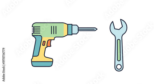 Drill and Wrench Tool Set.