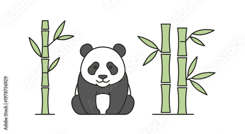 Cute Black and White Panda Bear.