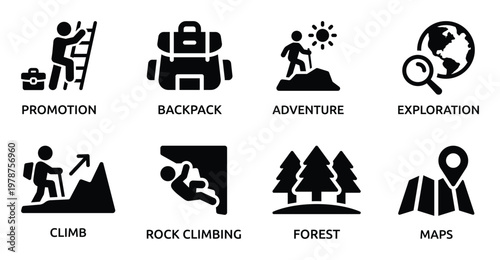 Set of Representing Outdoor Activities and Exploration
