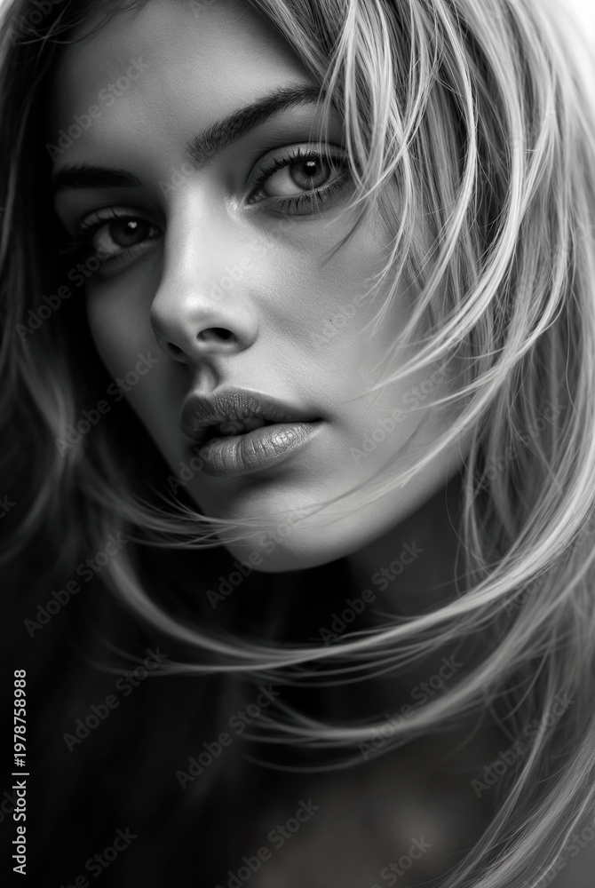 Fototapeta premium black and white portrait of a woman