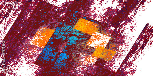 A red and black watercolor texture design with a white splash pattern creates a colorful grunge ink splatter illustration on a textured paper background