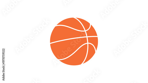 Basketball flat icon orange sport vector