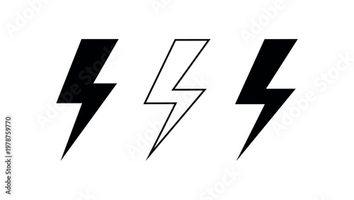 Free Download Lightning bolt icons set electric energy symbol - GFXLoad