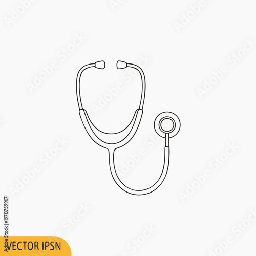 Medical Stethoscope Outline Icon for Healthcare and Diagnostic Services