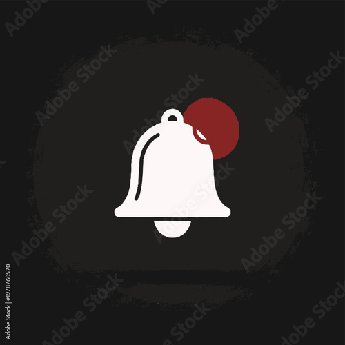 A notification bell rings loudly on a dark background with a red alert