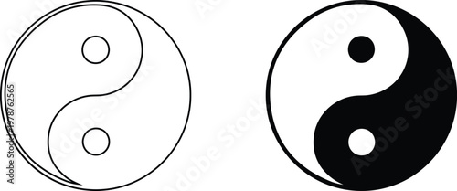 A black and white illustration of the ancient Chinese symbol of yin and yang.