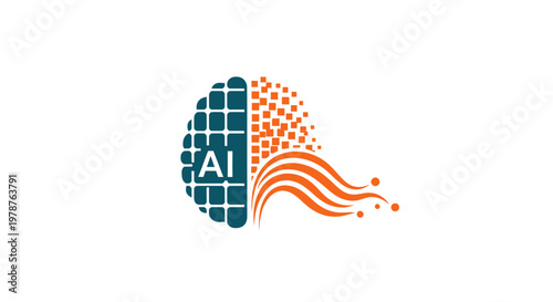 Artificial intelligence logo design concept.