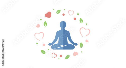 Meditation and mindfulness concept with a person in a lotus position.