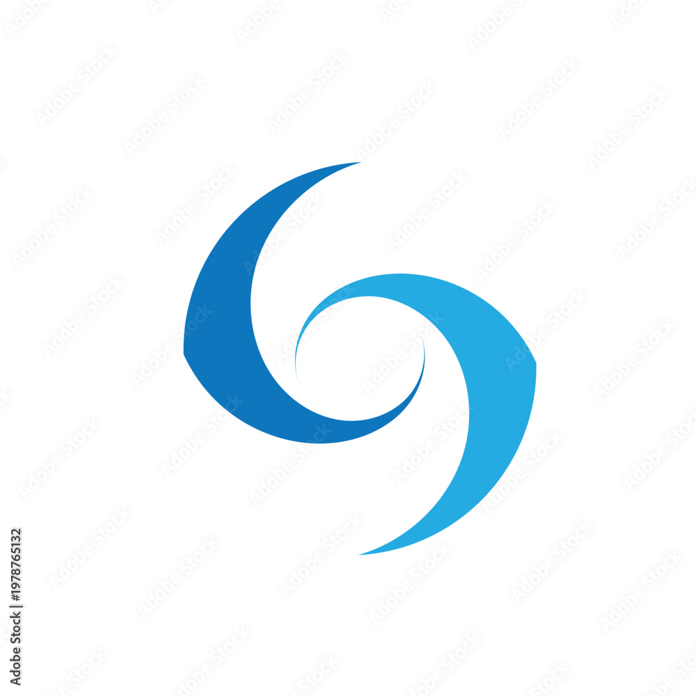 Fototapeta premium Natural Blue Wave Circle Logo Design