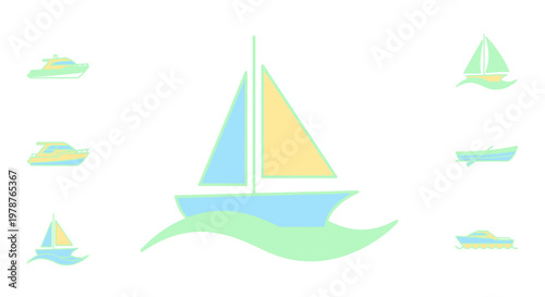 Sailboat on Water with Sails Up.