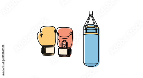 Boxing Gloves and Punching Bag Equipment.