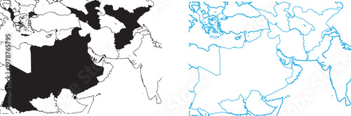 Map of countries in the middle east region