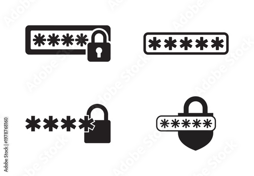 Password security icons showing locked and unlocked symbols.