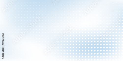 Abstract dotted light blue background with sheer waves. Halftone pattern illustration on white geometiric layered