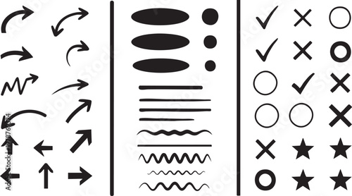 Visual categorization of arrows, shapes, and symbols with matching pairs