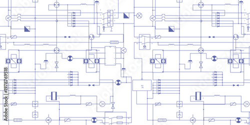 Electrical diagram. Technical drawing. Engineering industry. Vector illustration .