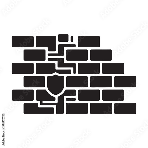 Wall repair and protection icon flat vector illustration for website.