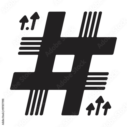 Trending hashtag icon concept creative design vector graphic element symbol.