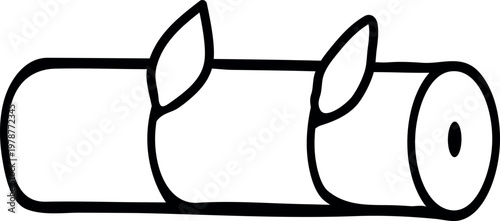 Stylized sugar cane stalk cutting with sprouts vector illustration